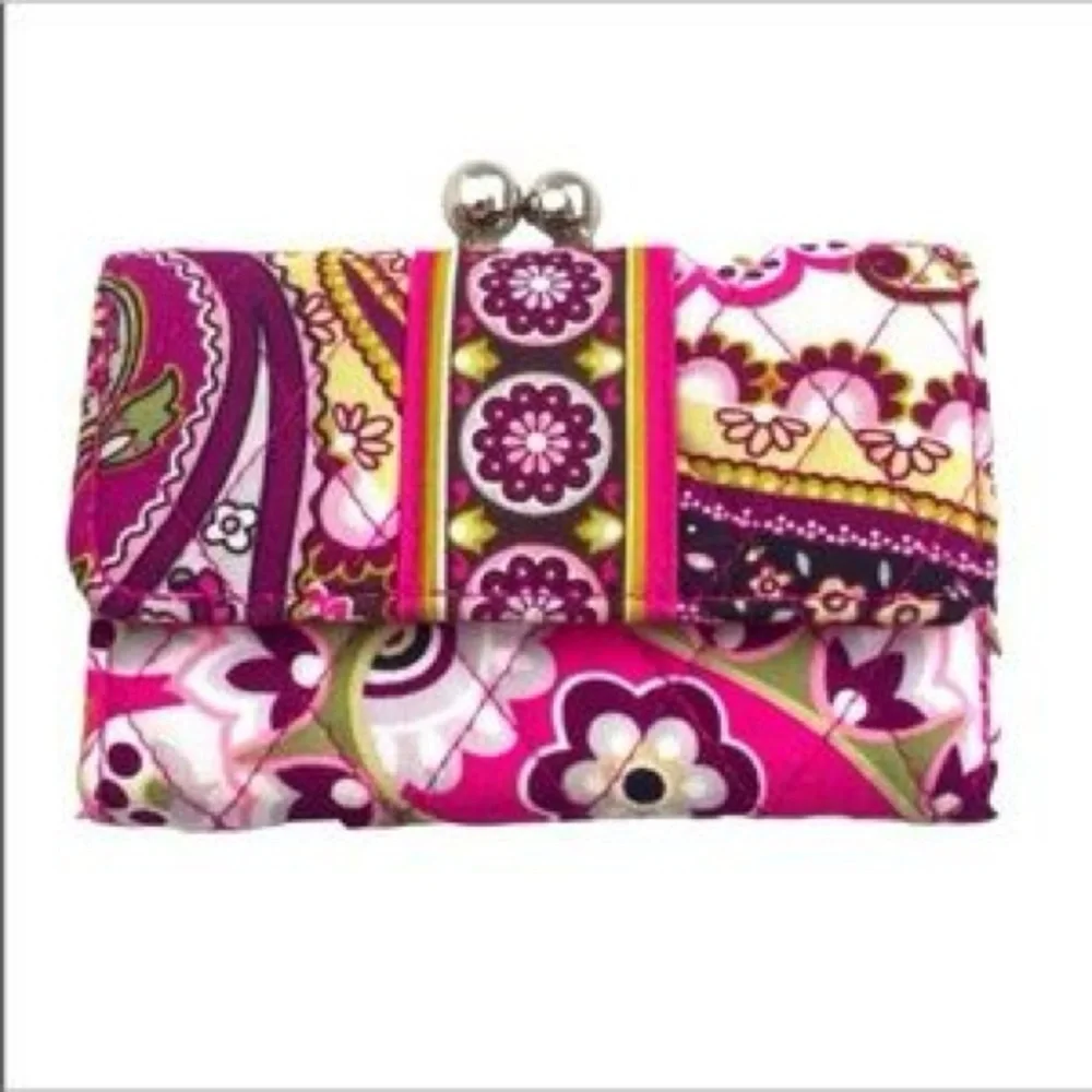 Vera Bradley Very Berry Paisley Kisslock Wallet Pink Paisley Floral​ - Picture 6 of 6